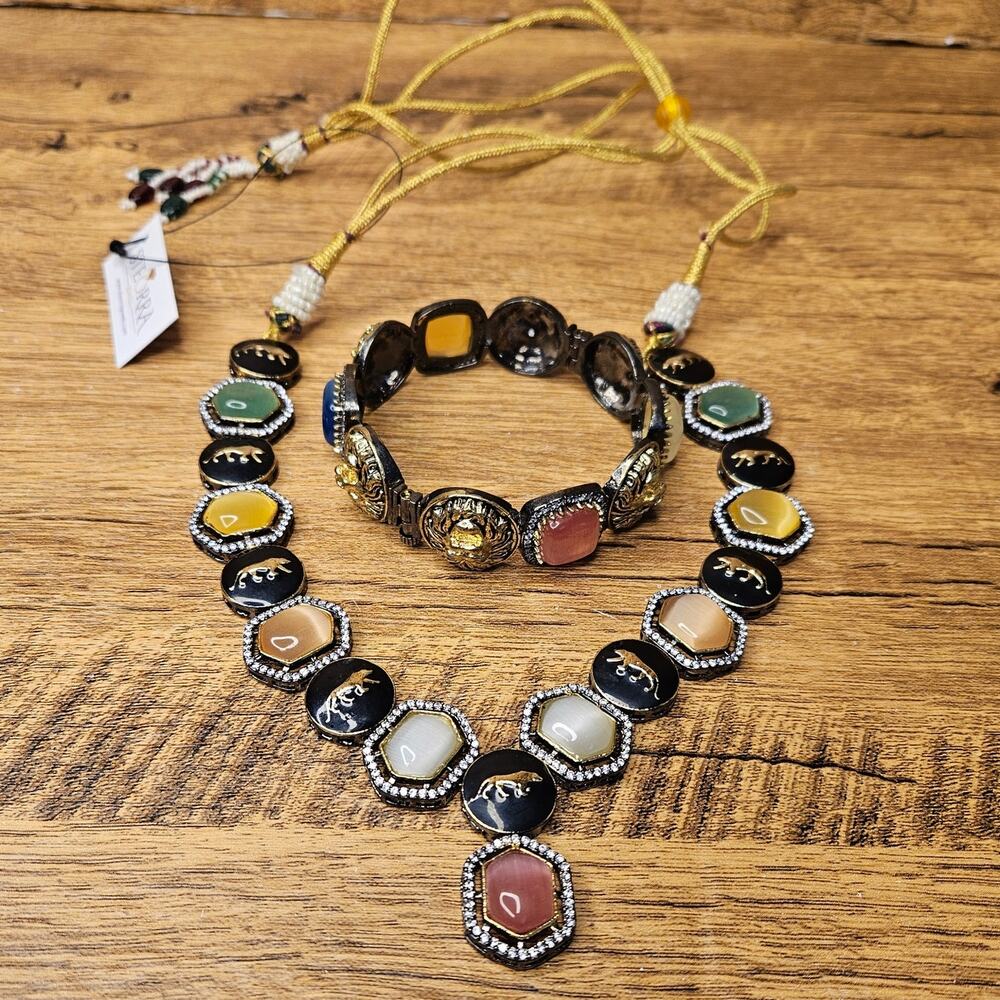 Steorra Jewels Multicolor Adjustable Necklace Bracelet